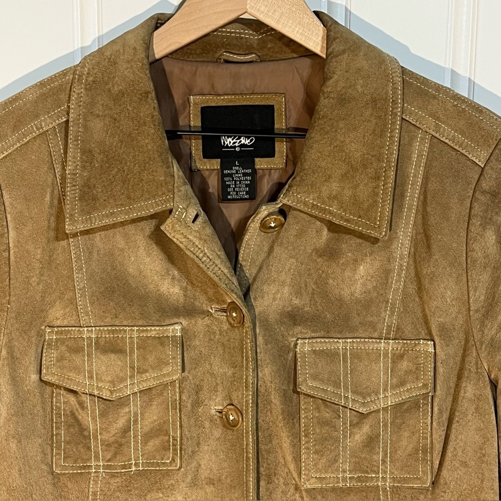 Mossimo Supply Co. VTG Y2K Suede Button Up Coat w/4 Pockets Women’s L